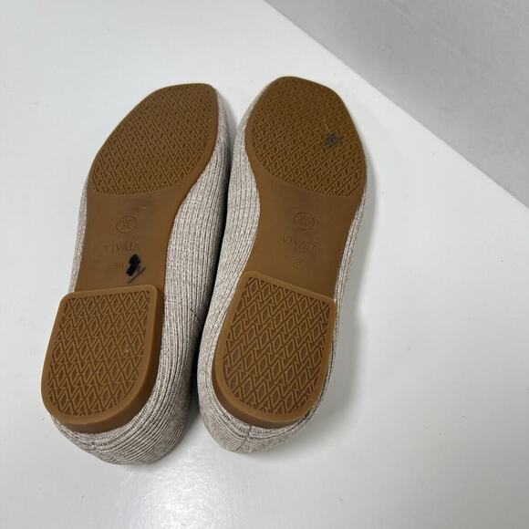 Vivaia Margot 2.0 Square-Toe V-Cut Flats EU 38 US 7 Almond Knit - Picture 9 of 12